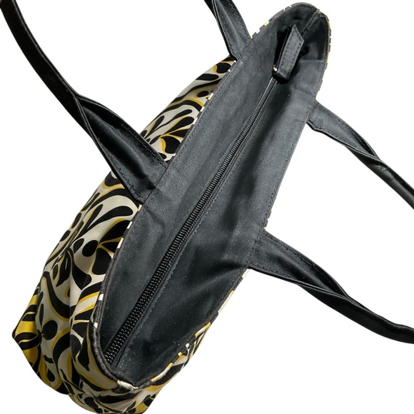 Talbots yellow, white, and black, coated cotton tote purse, like new - Picture 8 of 12